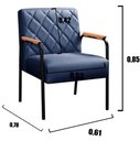 Ver imagem 4 de Kit 4 Poltronas Ludmilla Cor:Linho Azul 330