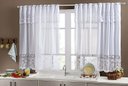Ver imagem 1 de Cortina para Cozinha em Renda 2,50 X 1,20 M - Tulipas Branca Arte & Tear Cortina de Cozinha em Renda