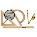 Ver imagem 1 de Kit Geométrico do Professor Mdf Com Régua 60 cm 1 Compasso Para Quadro Branco 40 cm 1 Transferidor 1