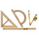 Ver imagem 7 de Kit Geométrico do Professor Mdf Com Régua 60 cm 1 Compasso Para Quadro Branco 40 cm 1 Transferidor 1