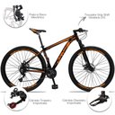 Ver imagem 3 de Bicicleta Aro 29 Drais Aluminum Freio a Disco 21V Preto/Laranja 21" - 183