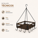 Ver imagem 6 de Cesto Pendente Decorativo Vazado Ganchos Pendurador Casa
