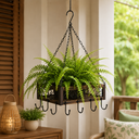 Ver imagem 4 de Cesto Pendente Decorativo Vazado Ganchos Pendurador Casa