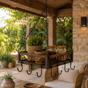 Ver mais imagens de Cesto Pendente Decorativo Vazado Ganchos Pendurador Casa