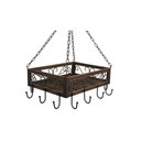 Ver imagem 7 de Cesto Pendente Decorativo Vazado Ganchos Pendurador Casa