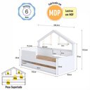 Ver imagem 3 de Cama Infantil com Cama Auxiliar e Casinha Livreiro 106cm x 200,3cm Proteção Lateral e Cantos