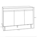 Ver imagem 4 de Aéreo 3 Portas Tesser + Gabinete Balcão Keila 3 Portas para Cozinha Preto - Bela Móveis