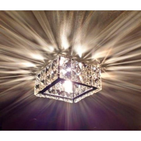 Spot Cristal Embutido Quadrado Pastilhas K9 10cm 1xg9 Ac629