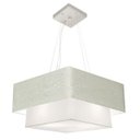 Ver imagem 1 de Lustre Pendente Quadrado Duplo Md-4066 Cupula Tec 25/50x35cm Cinza-Branco