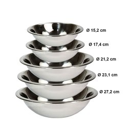 CONJUNTO DE TIGELAS SALADEIRAS EM AÇO INOX - 5 PEÇAS HOME & MORE Tigela Inox Saladeira - 2