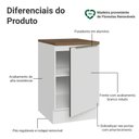 Ver imagem 3 de Balcão de Cozinha 50cm 1 Porta Branco Tampo Rustic Lux Madesa
