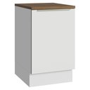 Ver imagem 1 de Balcão de Cozinha 50cm 1 Porta Branco Tampo Rustic Lux Madesa