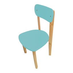Kit 2 Cadeiras Infantil para Restaurante Colorê Assento Verde Pés em Madeira Maciça Natural - 3