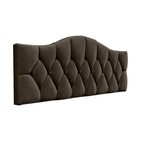 Cabeceira de Cama Estofada Capitonê Luna Provençal Suede Rbl:solteiro Painel/marrom
