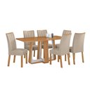 Ver imagem 2 de Conjunto Sala de Jantar Mesa Easy Pop 170x90cm Tampo Mdf com 6 Cadeiras Confort Linho Rinzai Bege Am