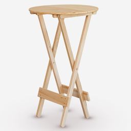 Conjunto de Mesa Redonda e 2 Cadeiras Davos Bistrô Dobrável Eucalipto sem Pintura Marcenaria Real - 2