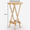 Conjunto de Mesa Redonda e 2 Cadeiras Davos Bistrô Dobrável Eucalipto sem Pintura Marcenaria Real - 4