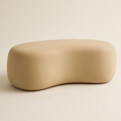 Puff Redondo Orgânico Moderno Feijão Sala Quarto Recpção Luxo 100cm