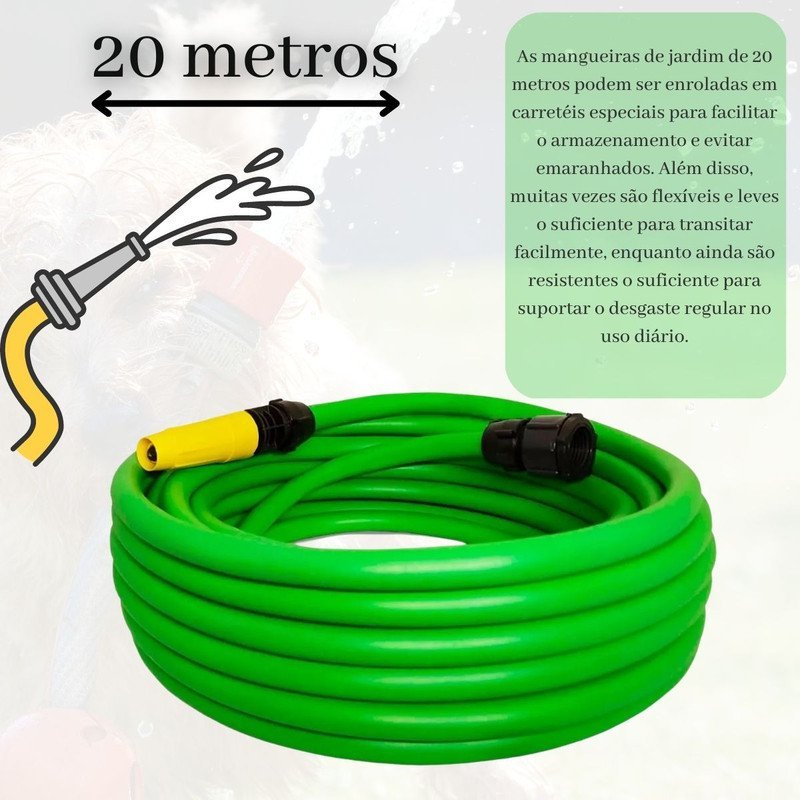 Mangueira Trançada Super Jardim Verde 7/16 20m AJL STORE Magueira 20 Metros - 2