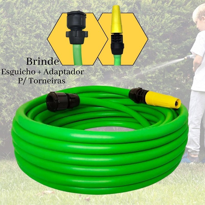 Mangueira Trançada Super Jardim Verde 7/16 20m AJL STORE Magueira 20 Metros - 3