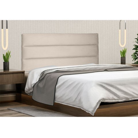 Painel La Italiana Cama Box Casal 140cm Suede - SSX Multicoisas - Bege