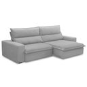 Ver imagem 1 de Sofá Retrátil Reclinável para Sala 4 Lugares 280cm Senzi F04 Veludo Cinza - Lyam Decor