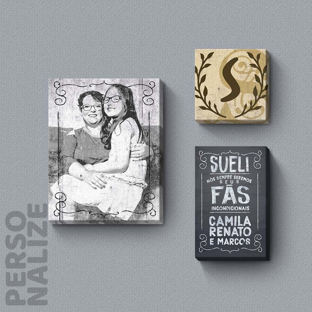 Retro Style Module Vintage Style - Quadros ou Placas Modulares com 3 Peças | MadeiraMadeira
