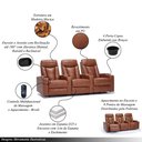 Ver imagem 4 de Poltrona Sala de Cinema 3 Lugares Elétrica Reclinável Califórnia Aquecimento Massagem Entrada Usb/us