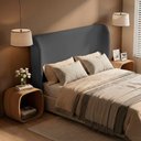 Ver imagem 6 de Cabeceira para Cama Box King Size Liah 195cm Bouclê Cinza Escuro - Abmaza