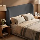 Ver imagem 2 de Cabeceira para Cama Box King Size Liah 195cm Bouclê Cinza Escuro - Abmaza