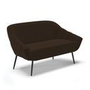Ver imagem 1 de Namoradeira Giovana 02 Lugares Suede Pés Palito de Ferro - D’Rossi - Marrom
