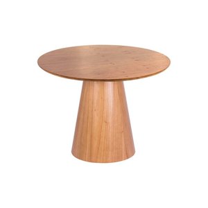 Mesa de Jantar Cone Redonda 80 Cm - Lâmina de Madeira Cinamomo