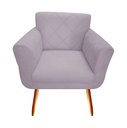 Ver imagem 3 de Kit Namoradeira + 1 Poltrona Decorativa Sabrina Suede Rosê Pés Madeira Ms Decor