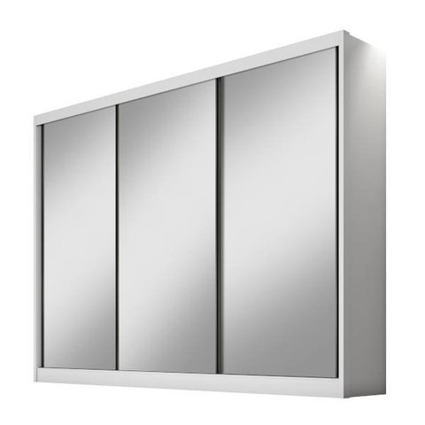 Guarda Roupa Casal Espelhado 8 Gavetas - Sollo-Branco - Móveis Novo Horizonte