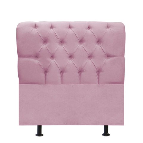 Cabeceira Estofada Cama Box Solteiro 100cm París Suede Rosa Bebe- Mabe Magazine