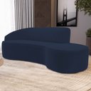 Ver imagem 2 de Sofá Living 3 Lugares 230cm Braço Esquerdo Mozart D06 Veludo Azul - Mpozenato