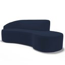 Ver imagem 1 de Sofá Living 3 Lugares 230cm Braço Esquerdo Mozart D06 Veludo Azul - Mpozenato