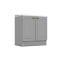 Ver imagem 1 de Gabinete de Cozinha Modulado Balcão C/ Tampo Americana C/ 2 Portas 80cm Cinza - Henn