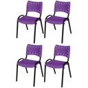 Ver imagem 2 de Cadeira Iso Base Preto Escola, Escritório - Violeta Kit 4 Un