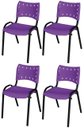 Ver imagem 2 de Cadeira Iso Base Preto Escola, Escritório - Violeta Kit 4 Un