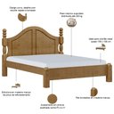 Ver imagem 3 de Cama Queen de Madeira Maciça Clássica para Colchão 158x198 Zahav F06 Freijó - Lyam Decor