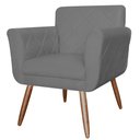 Ver imagem 2 de Kit com 2 Poltronas Cadeiras Isabella Estofadas Suede Cinza - Incasa Decor