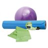 Kit treino yoga ref. 5001 Com faixa elática tipo thera band, tapete 173cm x 61cm, bola suiça 40cm - 1