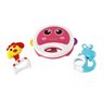 Kit Brinquedo para Bebê Colorido Pandeiro e 2 Mordedores Regiões Emborrachadas Peças Estimulam Senti - 2