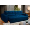 Sofá Retrátil e Reclinável 3 lugares com Molas 1,80m Vegas Suede Azul Adonai Estofados - 1