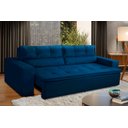 Ver imagem 1 de Sofá Retrátil e Reclinável 3 lugares com Molas 1,80m Vegas Suede Azul Adonai Estofados