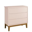 Ver imagem 1 de Cômoda Infantil 3 Gavetas Classic Rosa Fosco com Pés Amadeirado - Reller Móveis