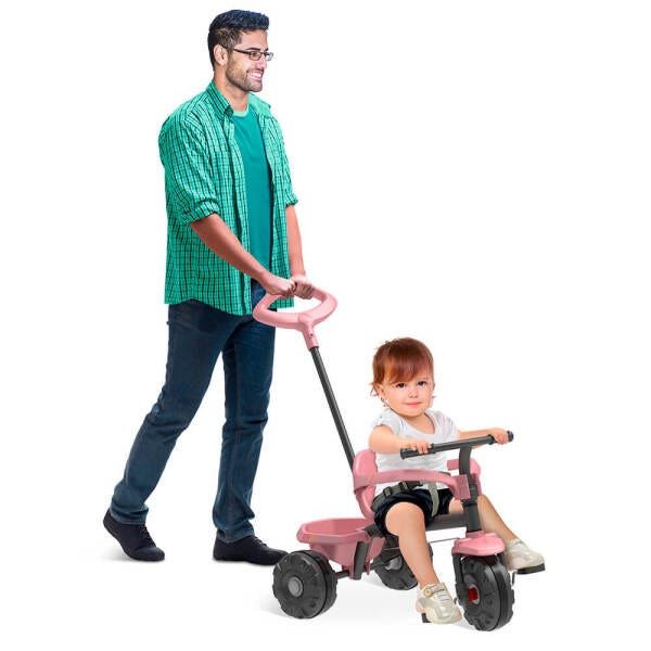 Triciclo Infantil Smart Plus com Empurrador - Preto+Azul