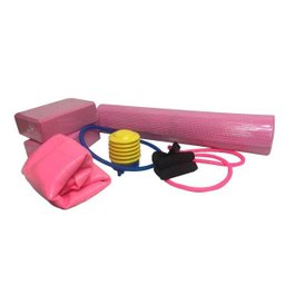 Kit Treino Yoga Pilates Fisioterapia Com tapete, bola suíça, 2 blocos, extensora - WCT Fitness  - 2