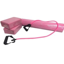 Kit Treino Yoga Pilates Fisioterapia Com tapete, bola suíça, 2 blocos, extensora - WCT Fitness  - 4